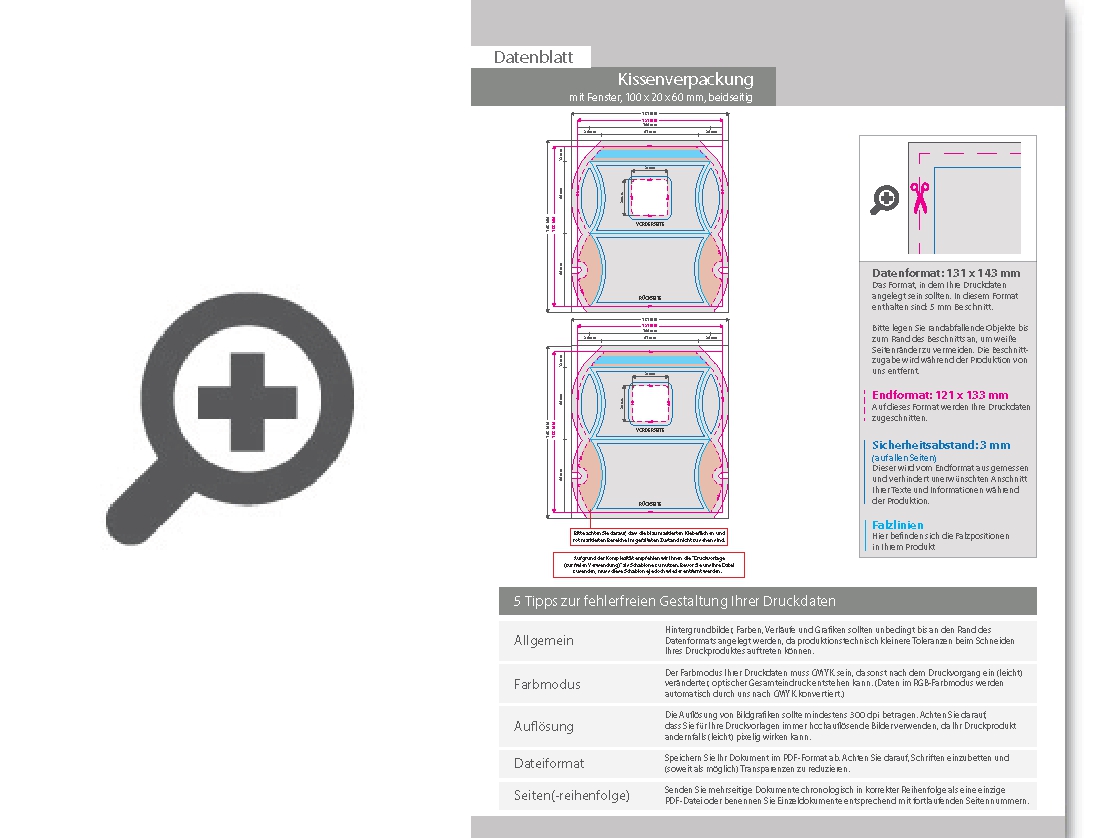Product Bild kissenverpackung_(10_cm_x_2_cm_x_6_cm)_beidseitig_bedruckt_5_4-farbig_(cmyk_+_sonderfarbe)_mit_geklebtem_fenster